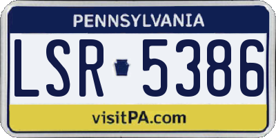 PA license plate LSR5386