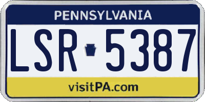 PA license plate LSR5387