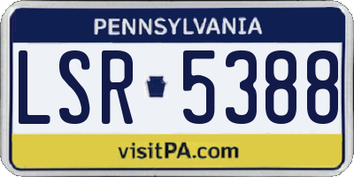 PA license plate LSR5388