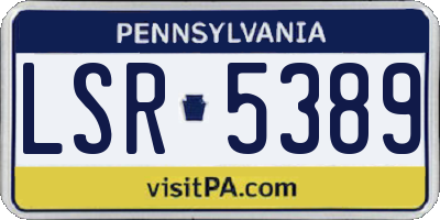 PA license plate LSR5389