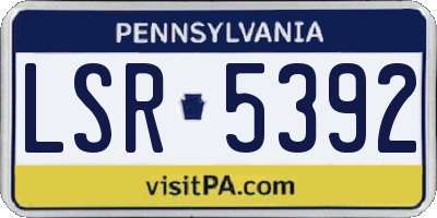 PA license plate LSR5392