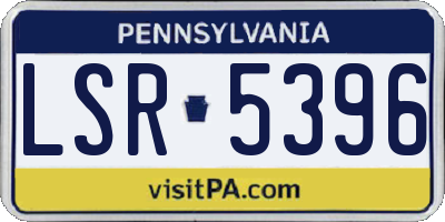 PA license plate LSR5396