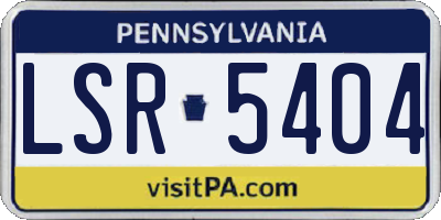 PA license plate LSR5404