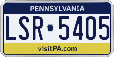 PA license plate LSR5405
