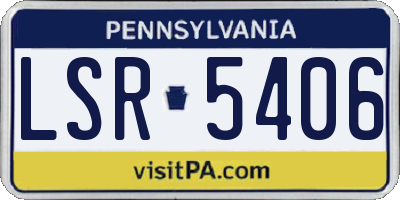 PA license plate LSR5406