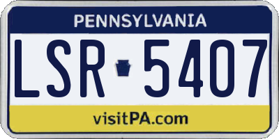 PA license plate LSR5407