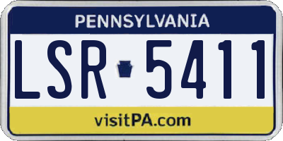 PA license plate LSR5411