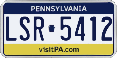 PA license plate LSR5412