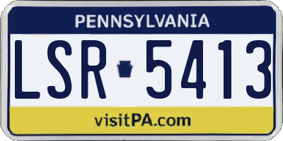 PA license plate LSR5413