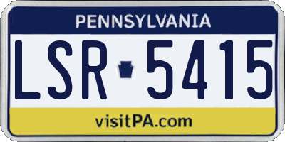 PA license plate LSR5415