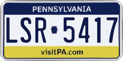 PA license plate LSR5417