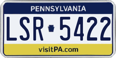 PA license plate LSR5422