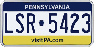PA license plate LSR5423