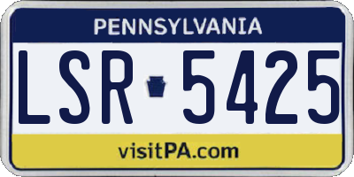 PA license plate LSR5425