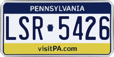 PA license plate LSR5426