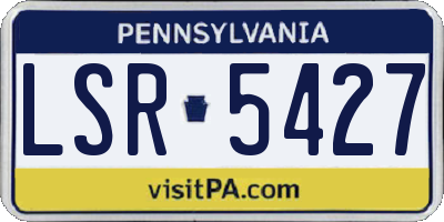 PA license plate LSR5427
