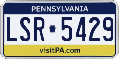 PA license plate LSR5429