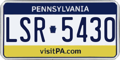 PA license plate LSR5430
