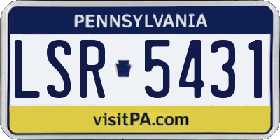 PA license plate LSR5431