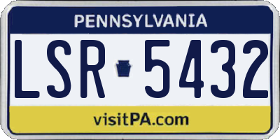 PA license plate LSR5432