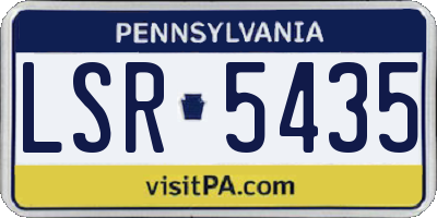 PA license plate LSR5435