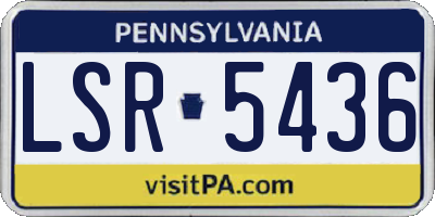 PA license plate LSR5436