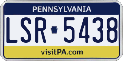 PA license plate LSR5438