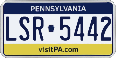 PA license plate LSR5442