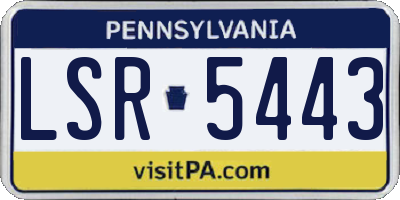 PA license plate LSR5443