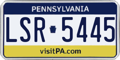 PA license plate LSR5445