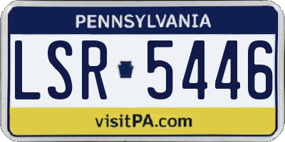 PA license plate LSR5446