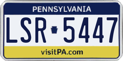PA license plate LSR5447