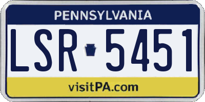 PA license plate LSR5451