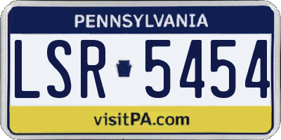 PA license plate LSR5454