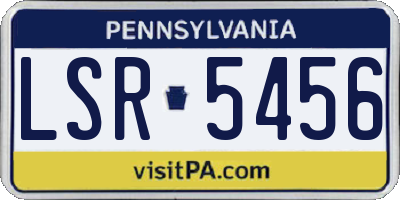PA license plate LSR5456