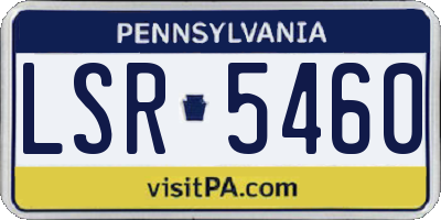 PA license plate LSR5460