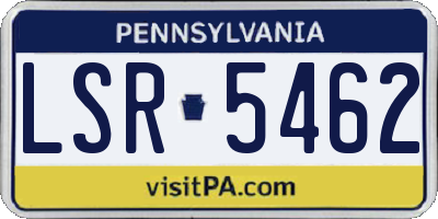 PA license plate LSR5462
