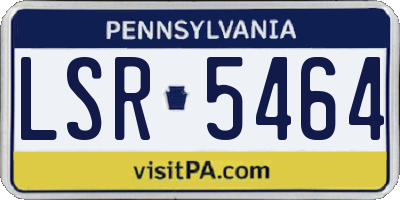 PA license plate LSR5464