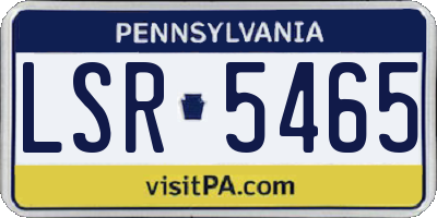 PA license plate LSR5465