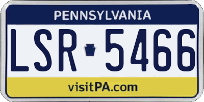 PA license plate LSR5466