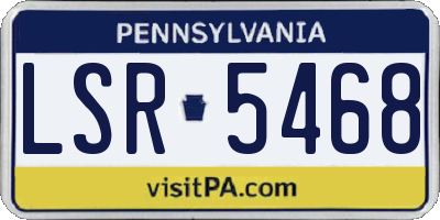 PA license plate LSR5468