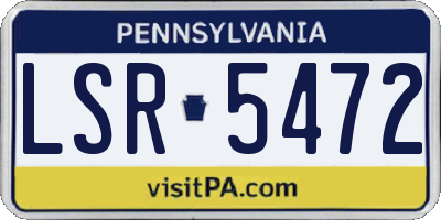 PA license plate LSR5472