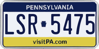 PA license plate LSR5475