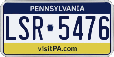 PA license plate LSR5476
