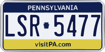 PA license plate LSR5477
