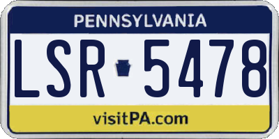PA license plate LSR5478