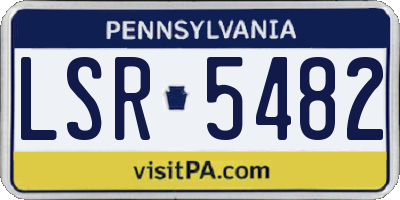 PA license plate LSR5482