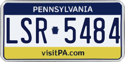 PA license plate LSR5484