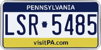 PA license plate LSR5485