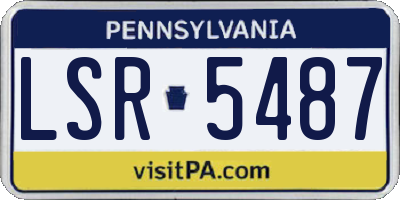 PA license plate LSR5487